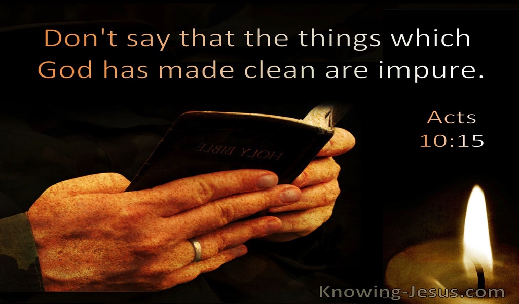 Acts 10:15 Dont Say Things God Has Made Clean Are Impure (windows)11:05